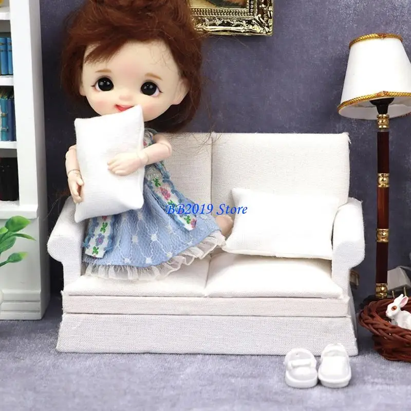 Q0KB 1:12 Mô hình mô phỏng mô phỏng ghế sofa ủ ghế sofa đồ nội thất búp bê phụ kiện