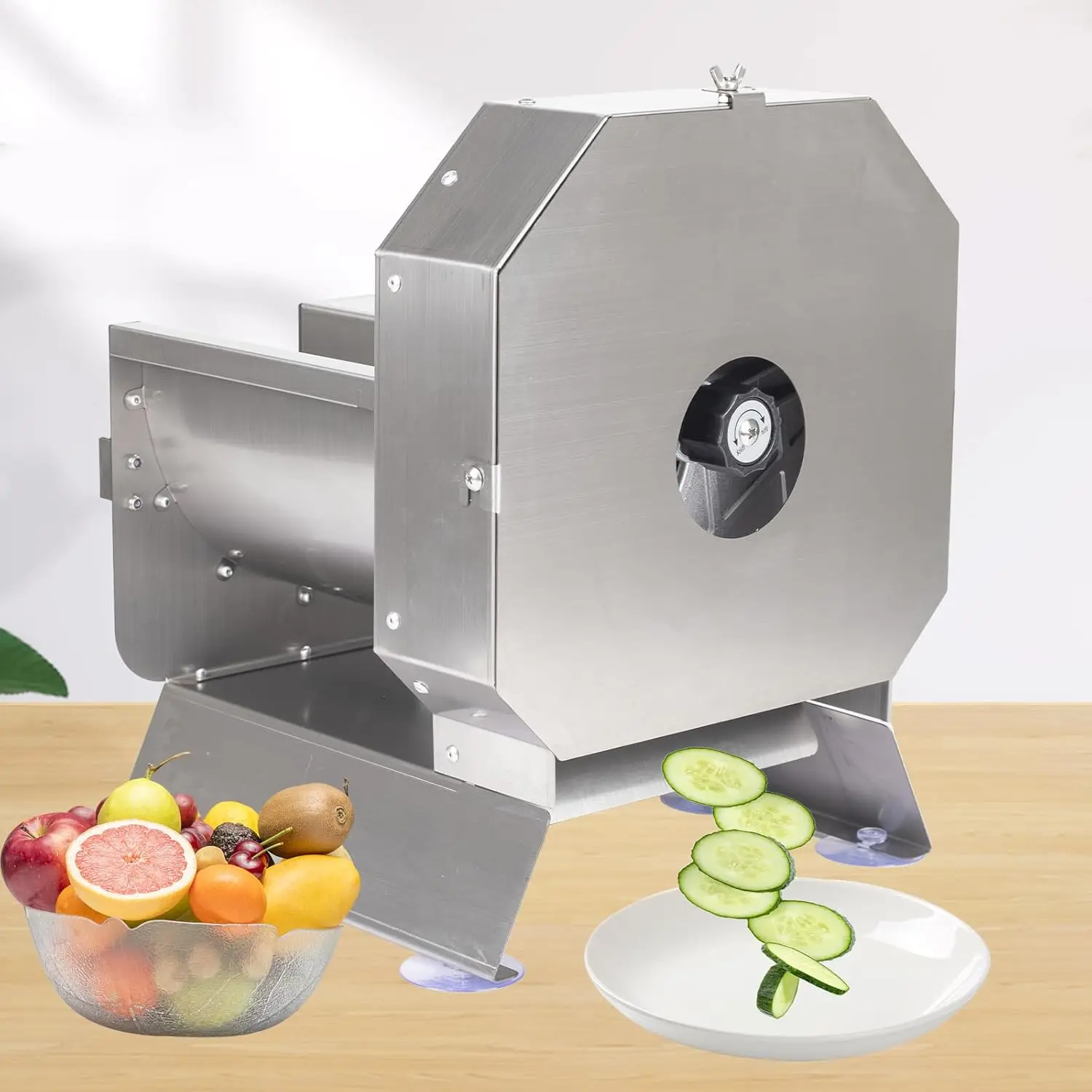 Commercial 2-in-1 Auto Slicer Shredder Stainless Steel Multifunctional Electric Fruit Vegetable Cutter Machine Food Processor