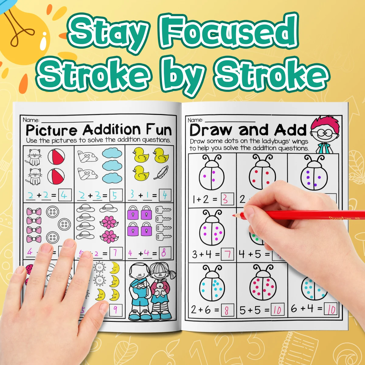 Ten Friends Fun - Addition and Subtraction Practice Using Food Pictures, Suitable for Home Education and Classroom Activities, P