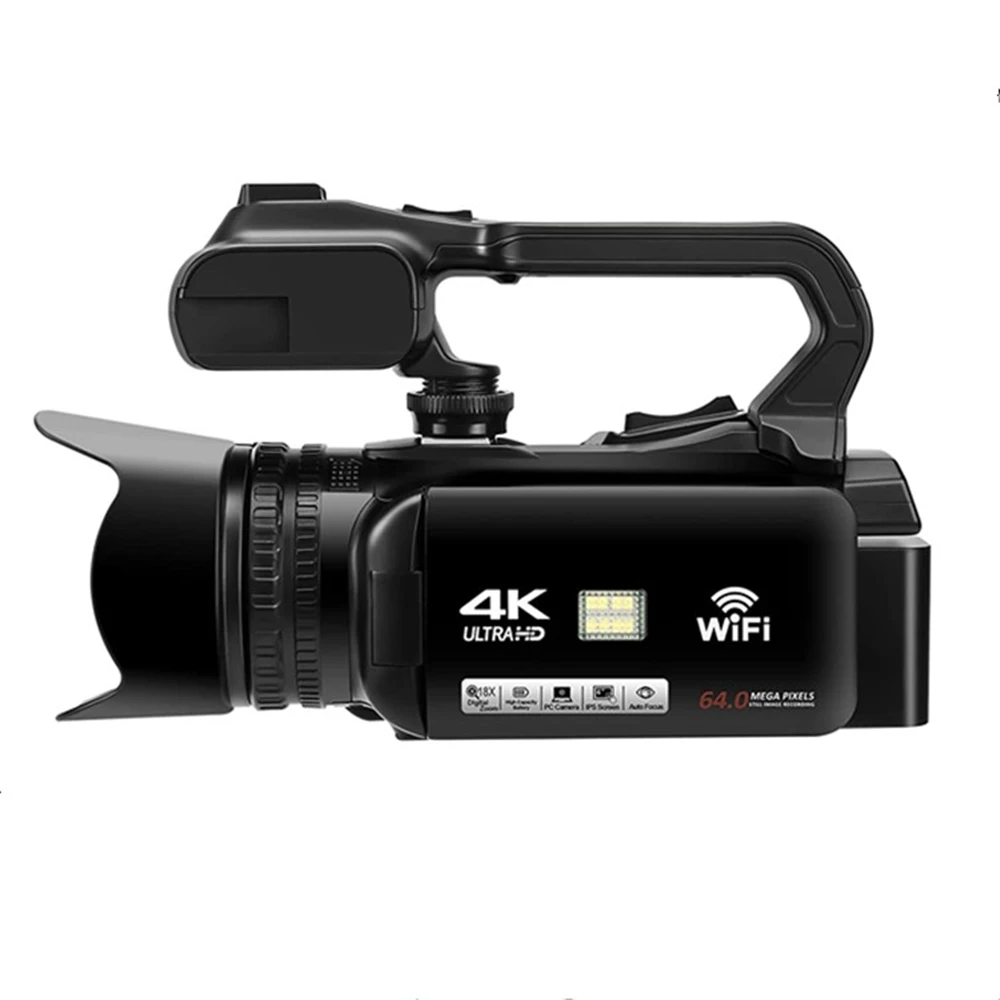 4K Camcorder Youtube Digital Video Camera For Live Stream WiFi Webcam 18X 64MP Digital Camera Vlog Recorder 4 Inch Rotate Screen