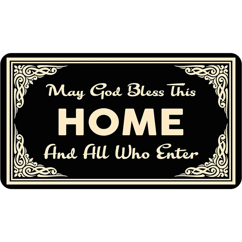 

May God Bless This HOME Коврик для двери Открытый Нескользящий кухонный напольный коврик Гаражный дверной коврик Резиновый ковер снаружи