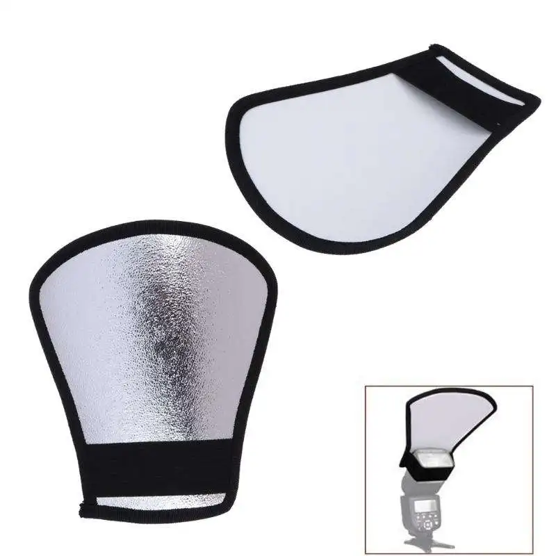 Universal 2-in-1 Flash Diffuser Softbox Photo Flash Light Silver/White Reflector Photography Accessories