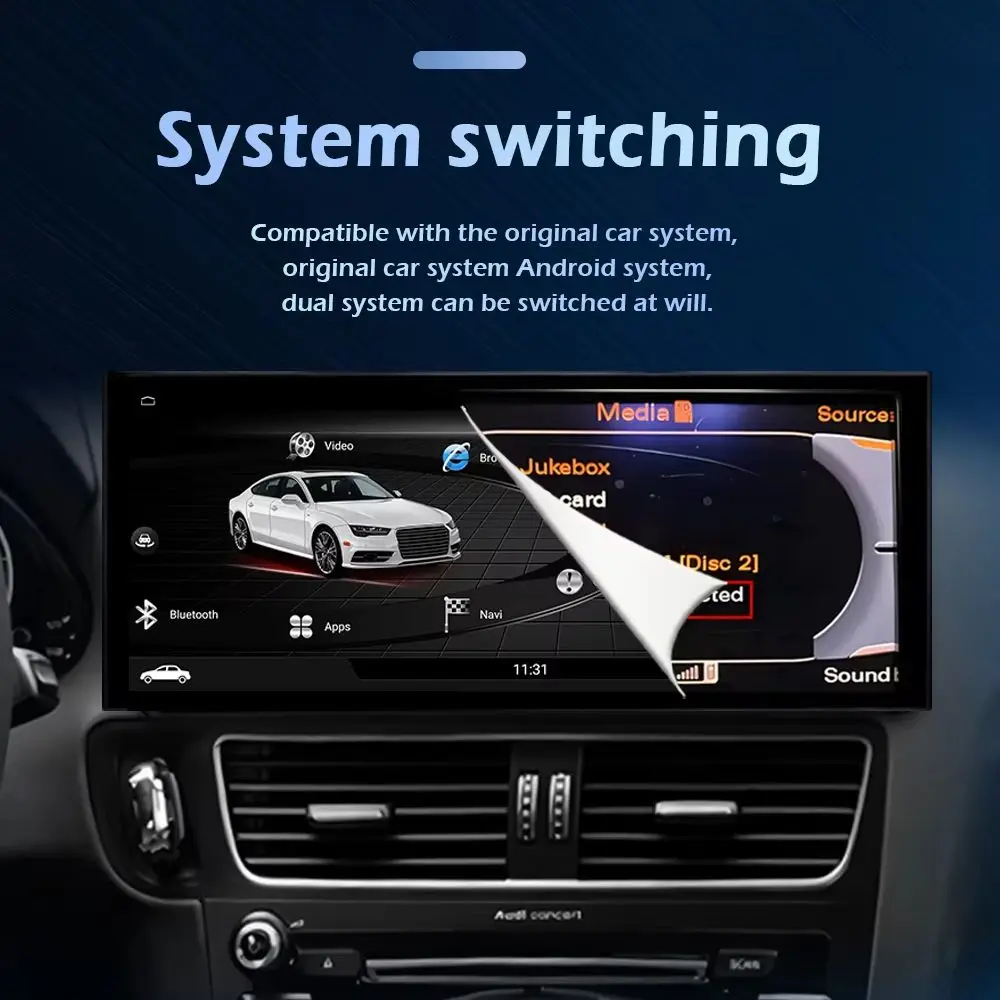 10.33''12.3'' Wireless Carplay For Audi Q5L 2018 - 2020 Car Video Multimedia Player Android 16 GPS Navigatio WiFi QLED Screen BT