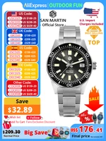 Reloj de buceo San Martin 62mas 39mm clásico NH35 hombres relojes mecánicos automáticos zafiro impermeable 200m SLN C3 luminoso SN0007