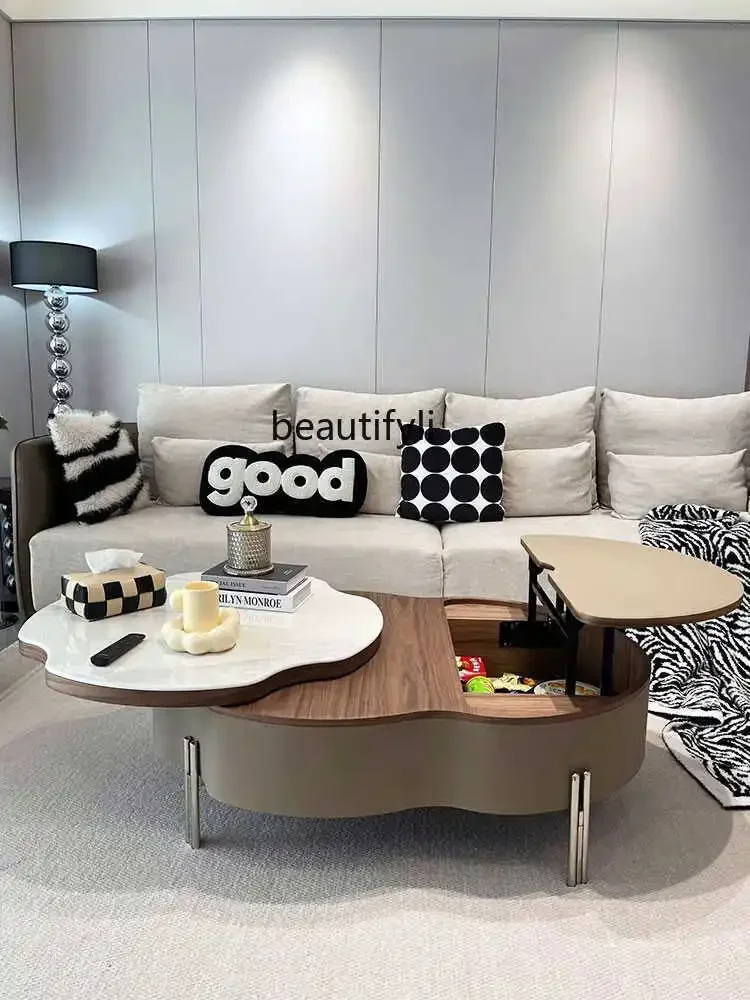 طاولة القهوة غرفة المعيشة 2024 نموذج جديد، رفع طاولة القهوة شقة صغيرة المنزل الإبداعية كبار المصمم #4