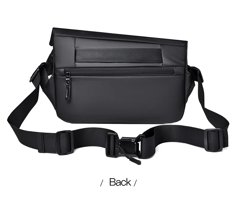 New Trendy Black Chest Bag Men's Oxford Cloth Small Shoulder Bag Crossbody Teenager Boy Sports Lightweight Waterproof Waist Bag