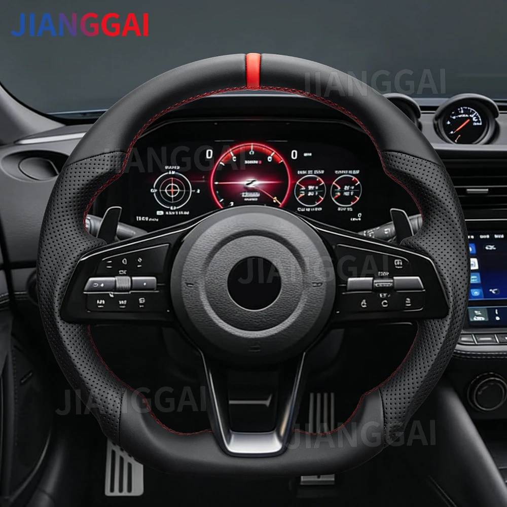 

Full Leather Sport Steering Wheel For Nissan Z Fairlady 400Z RZ34 2023-2026 Perforated Leather Car Steering Wheel Accessories