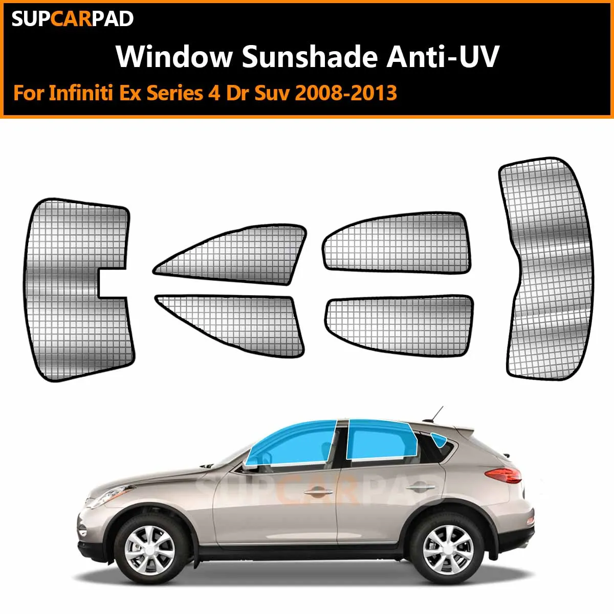 

For Infiniti Ex Series 4 Dr Suv 2008-2013 Custom Car Window Sunshade Anti-UV Car Sun Window Visors Sunshade Covers Accessories