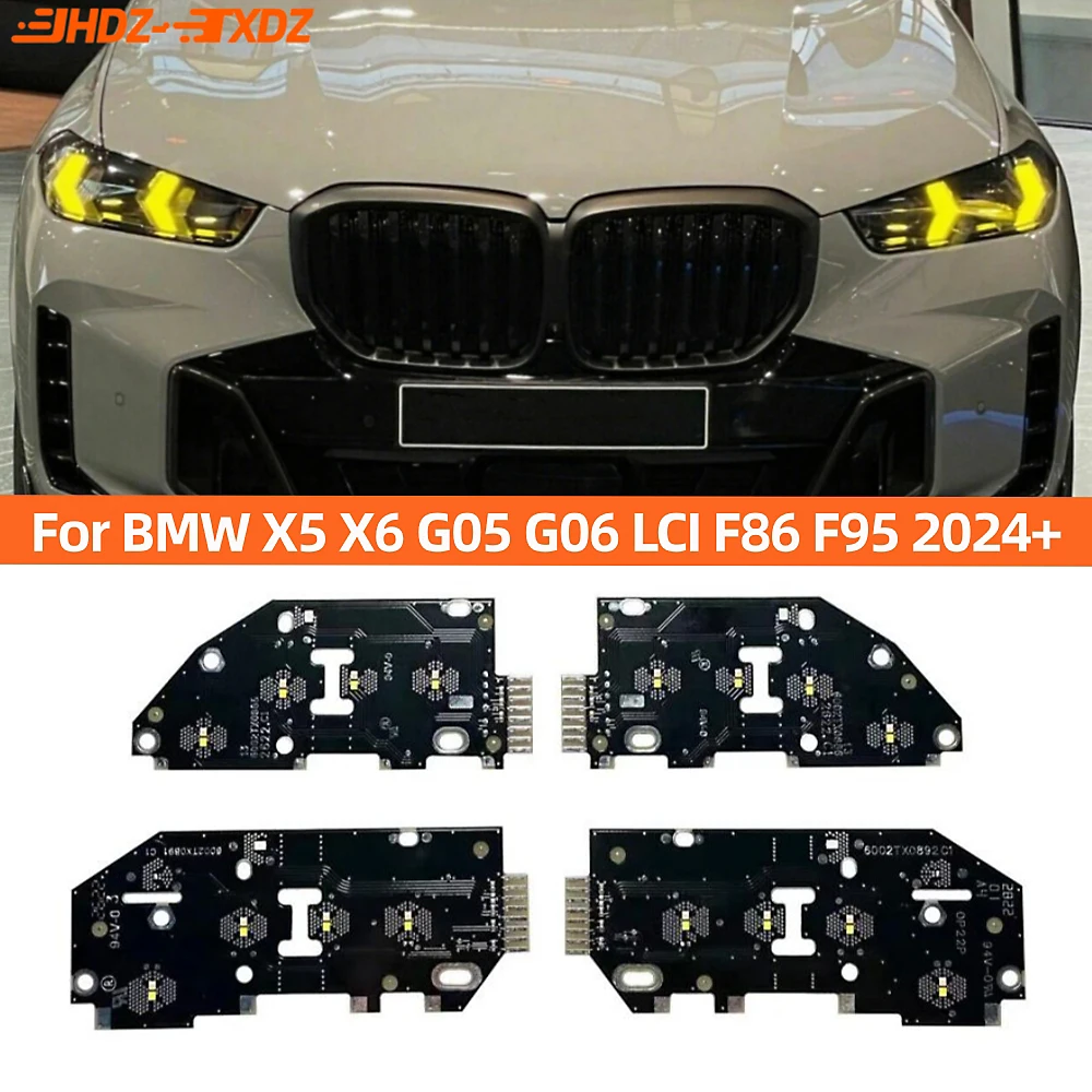 

Yellow DRL LED Board For BMW G05 G06 X5 X6 F95 F96 LCI 2024 2025 Headlight Daytime Running Light Module Angel Eye Amber Blue Red