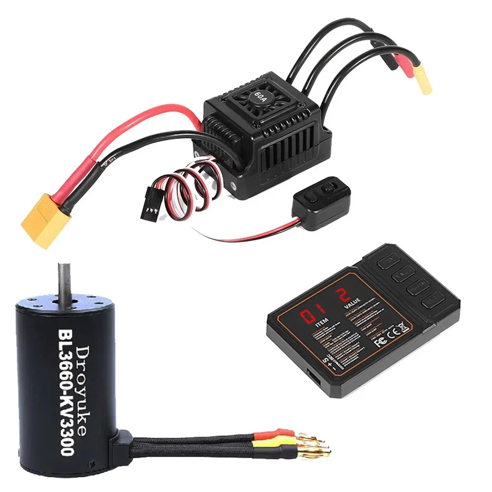 

Waterproof BL3660 3660 3300KV Brushless Motor 60A Electronic Speed Controller Combo Set for 1/10 1/12 RC Truck Monster Car Boat
