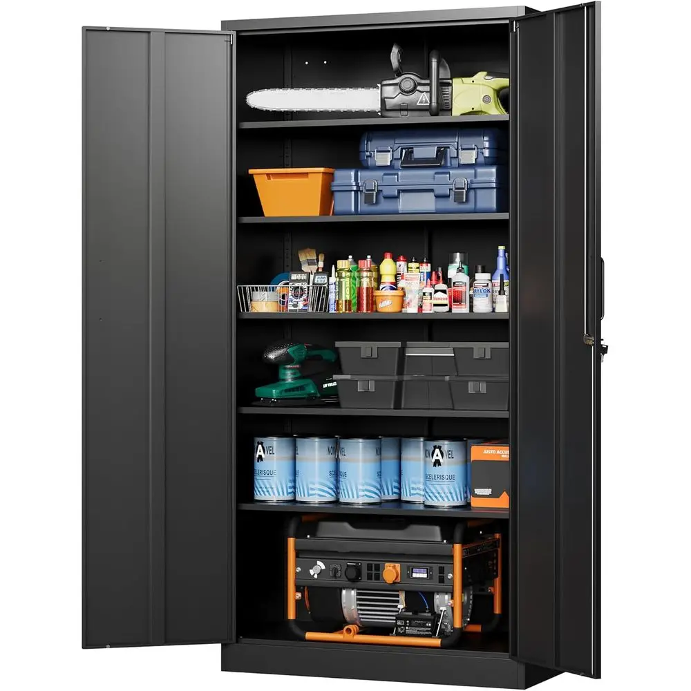

72 Inch Tall Metal Garage Storage Cabinets with Lockable Doors and 5 Adjustable Shelves for Home, Office, Warehouse, and Garage