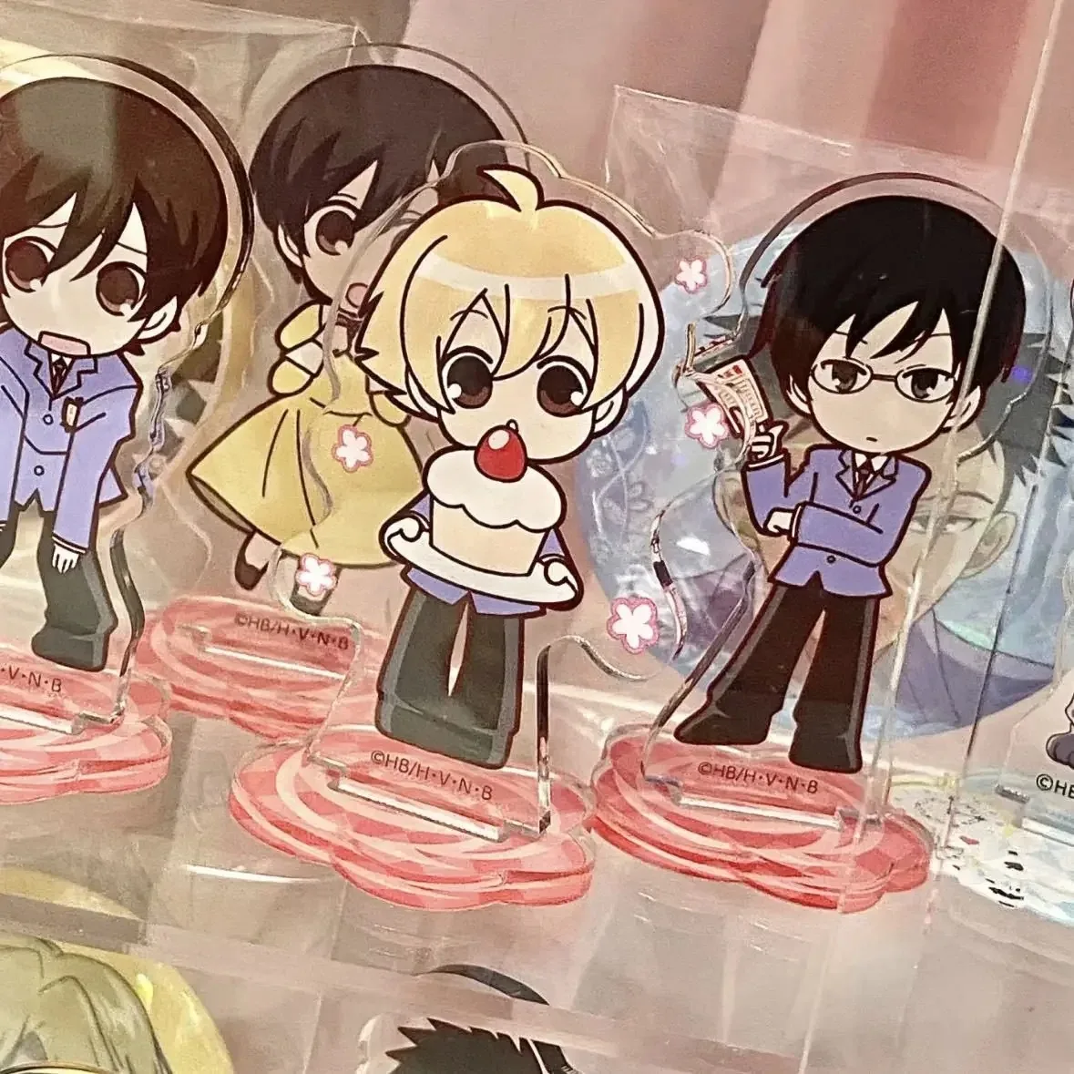 6pcs/set Japan Anime Figure Ouran High School Host Club Keychain Cute Stand Model Keyring Desk Car Decoration Fans