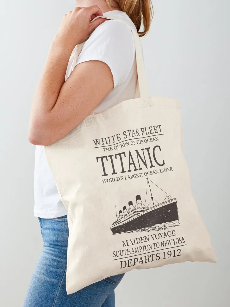 Titanic Vintage Poster Cruise Sinking Ship Atlantic Ocean Maiden Voyage Tote Bag Cloth bag tote bag woman Canvas Tote