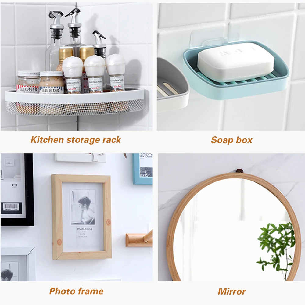 20/10Pcs Double Sided Adhesive Wall Hooks Waterproof Transparent Suction Cup Storage Hook For Kitchen Bathroom Organizer Holders