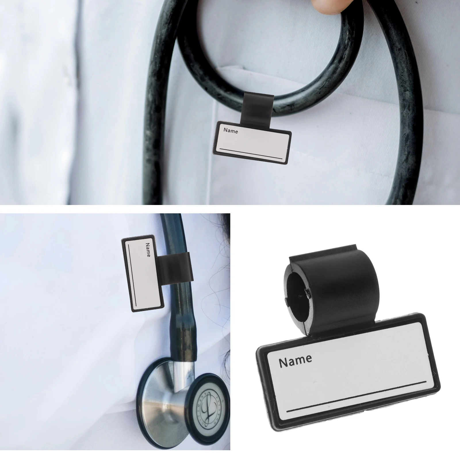 

6 Pcs Marker Name Tags Blank Labels ABS Double Side Name Tags Plastic Clips for Doctors Practical Small Size Design