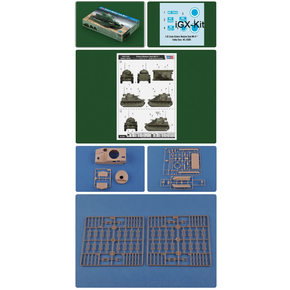 

Hobbyboss 83881 1:35 Scale British Vickers MK II Medium Tank Vehicle Hobby Craft Plastic Assembly Model Building Kit