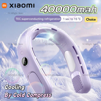 Xiaomi 5-speed Hanging Neck Fan Portable Bladeless Mini Rechargeable Mute LED Digital Display Electric 40000mAh Fans Air Cooler