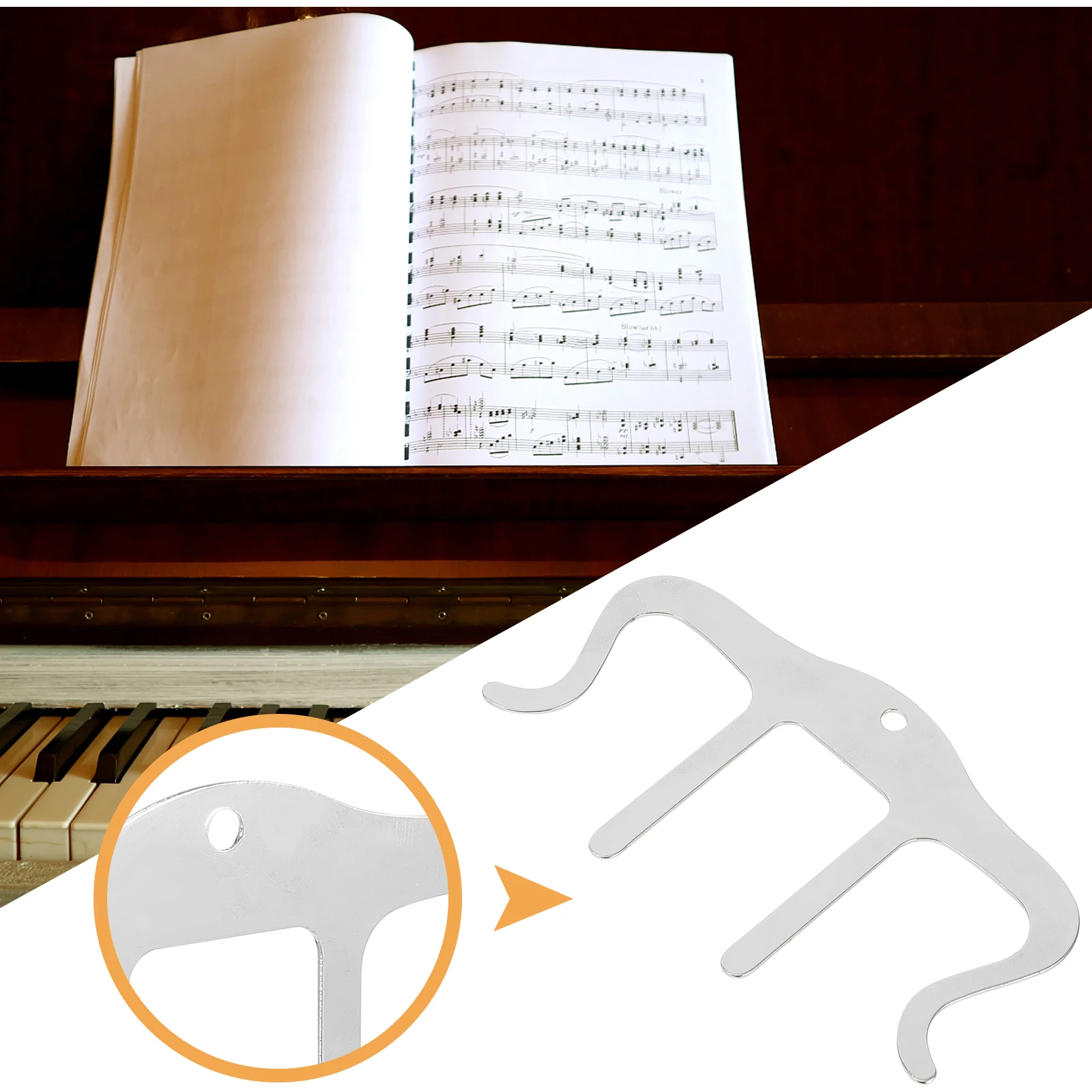 

Metal Sheet Music Holder Book Clip Page Bookshelf Bookmark Iron Paper Clips Clamp