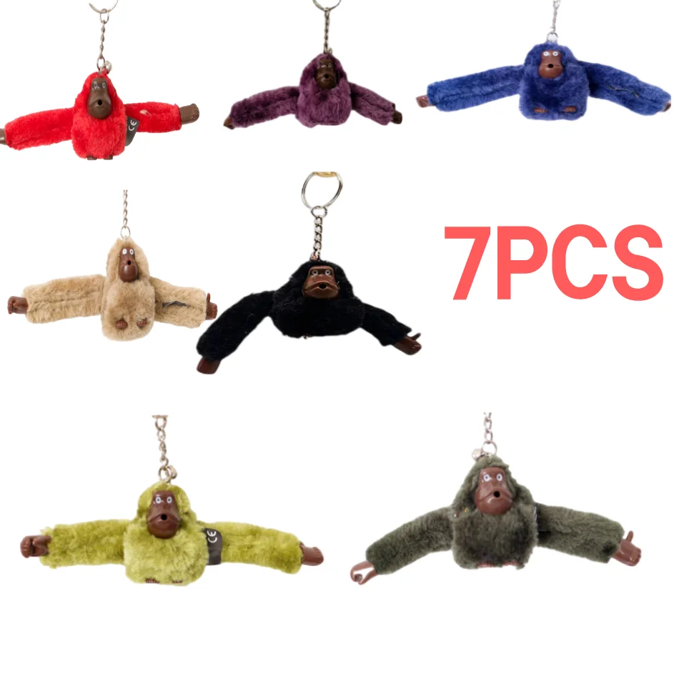 21Pcs Cute Girl Plush Orangutan Monkey Toy Keychain Men Women Bag Car Trinket Jewelry Wedding Party Doll Gifts 5CM