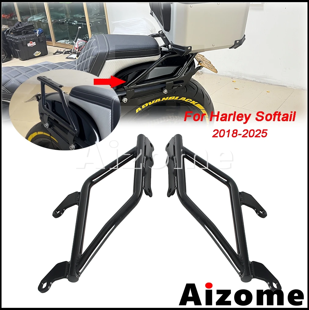 Motorcycle Accessories Tail Box Bracket Support Bar Bracket For Harley Softail FXLRST FXLRS FXRST FXLR FLSB Rear Luggage Rack