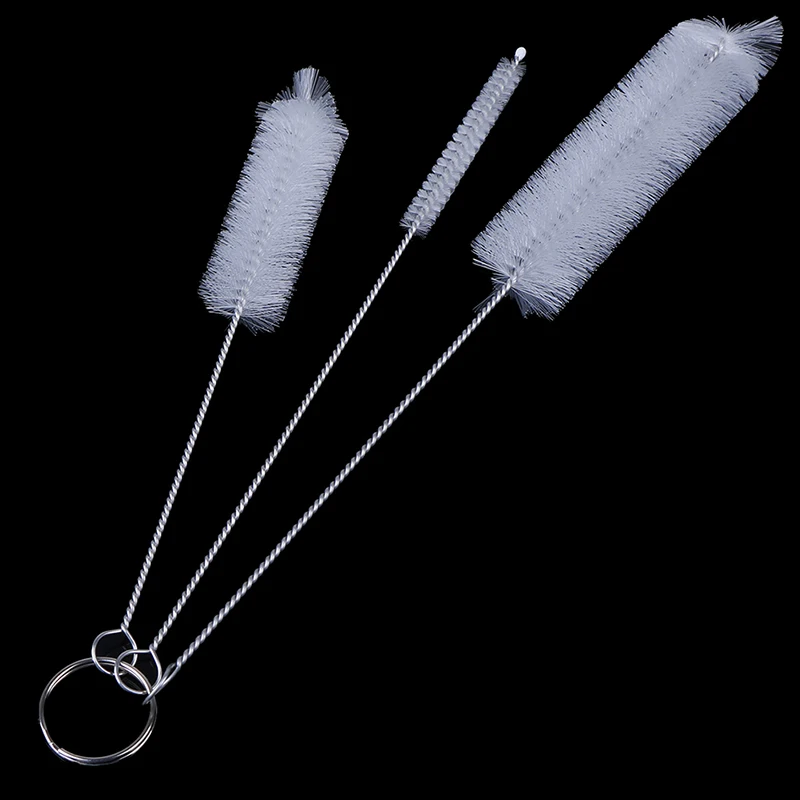 White 3Pcs lab test tube cleaning brush household kitchen bottle clean tool