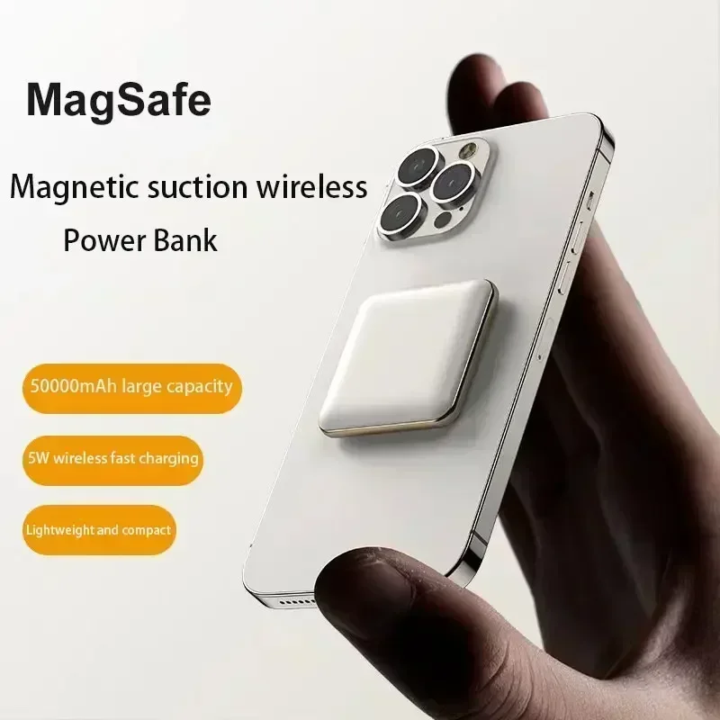 Mini Power Bank magnétique sans fil pour iPhone, charge rapide, batterie externe portable, accessoires de téléphone, 50000mAh, 13, 14, 15, Pro Max