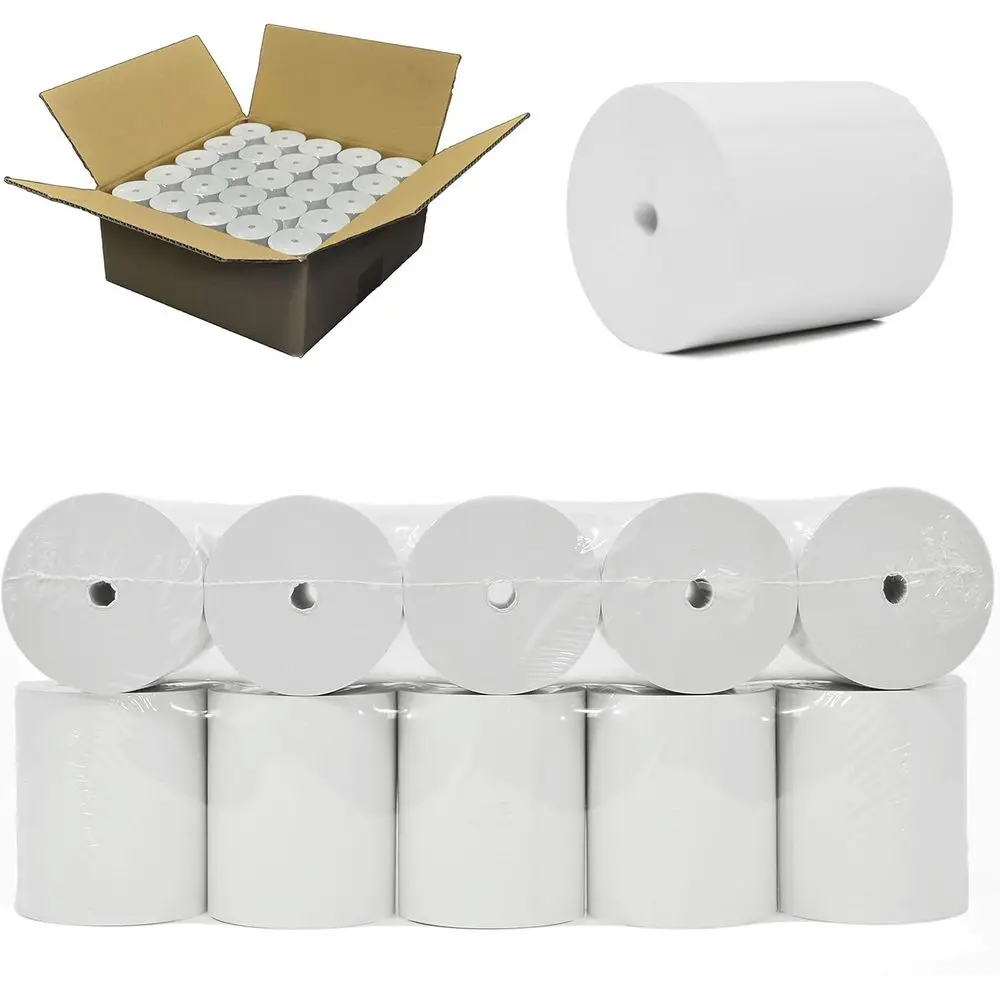 

50 GSM 3-1/8 x 273mm Thermal Paper Roll, 50 Pack, BPA-Free for Cash Registers