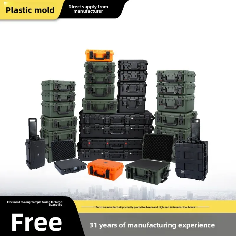 Waterproof Hard Protective Case for Instruments and Equipment, PP Alloy Shockproof Tool Box with Custom Foam, Dustproof Sealed