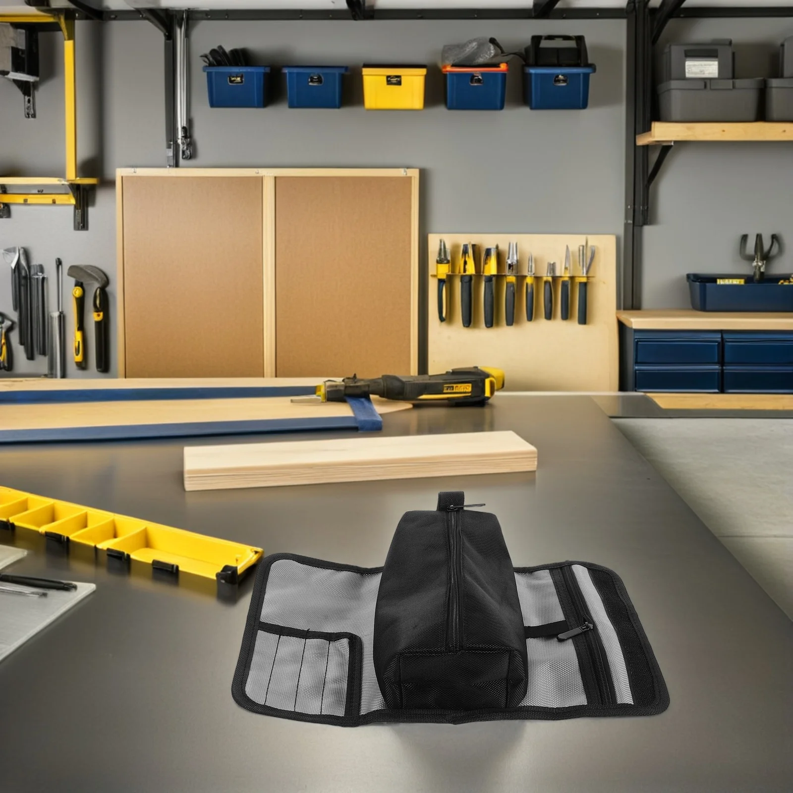 

Compact Tool Bag Multicompartment Durable Cloth Heavy Duty Satchel Zipper Portable Storage for Electrician Repair Foldable