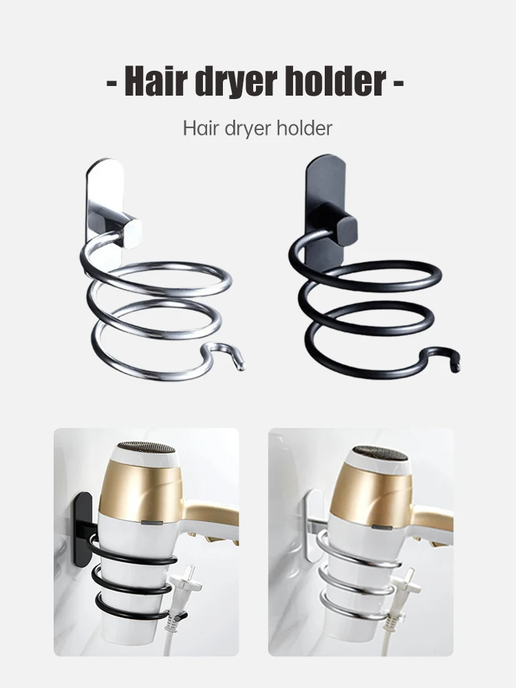 Hair Dryer Organizer Rack Spiral Wall Mounted Holder Hanger Using In Bathroom Salon Stylist Tool Drier