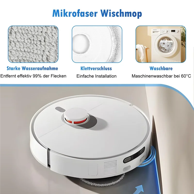 ABKR-ملحقات للمكنسة الكهربائية الروبوتية Xiaomi Robot Vacuum X20 Max / X20 Pro، مع الفرشاة الرئيسية والمناديل وأكياس الغبار والمرشحات
