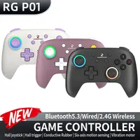 ANBERNIC RG P01 RGP01 Gamepad con cable inalámbrico Bluetooth para PC Android IOS Steam RGB XBOX controlador de juego Joystick de efecto Hall