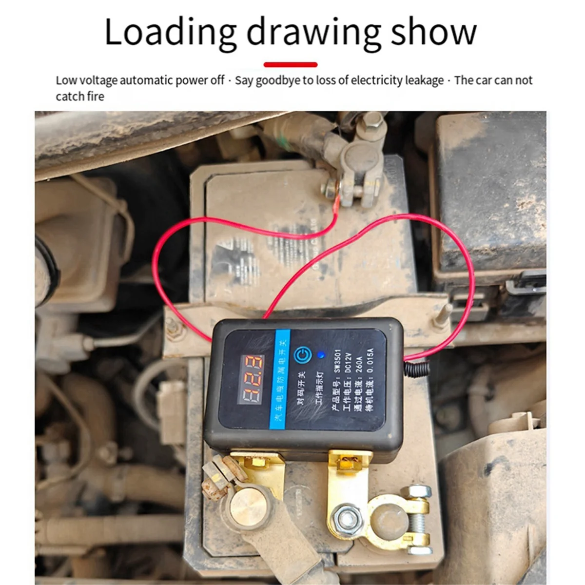 

#156C Remote Battery Disconnect Switch 12V 260A Kill Switch,C (Black)