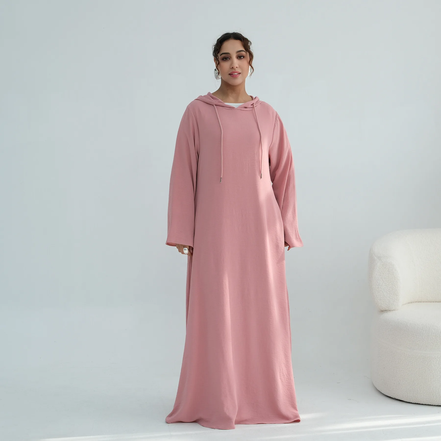 Eid Women Dress Ramadan Abaya Hooded Casual Solid Vestidos Largos Muslim 2026 Jalabiya Morocco Kaftan Dubai Islam Arab Long Robe 5