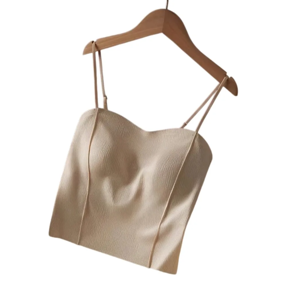 Ins Fashion Non Trace Women Ice Silk Camisole Slim Fit Sleeveless Ice Silk Corset Streetwear Tanks Suspender Vest Travel