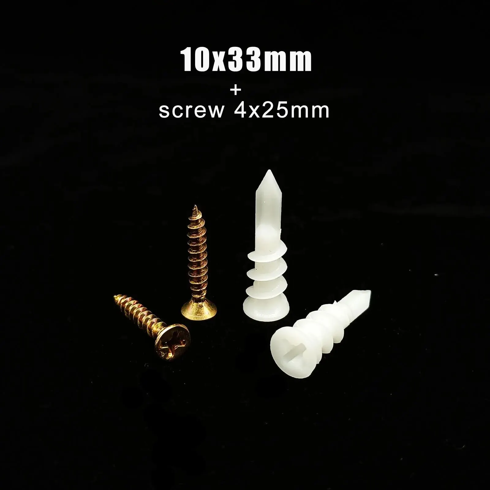 10sets Self Drilling Drywall Anchor with Tapping Screw for Plasterboard Gypsum Hollow Cavity Wall Expansion Plug Plastic Nylon