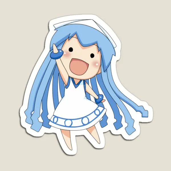 Ika Musume  Magnet for Fridge Organizer Stickers Kids Colorful Refrigerator Baby Decor  Home Toy Magnetic Funny Cute Children