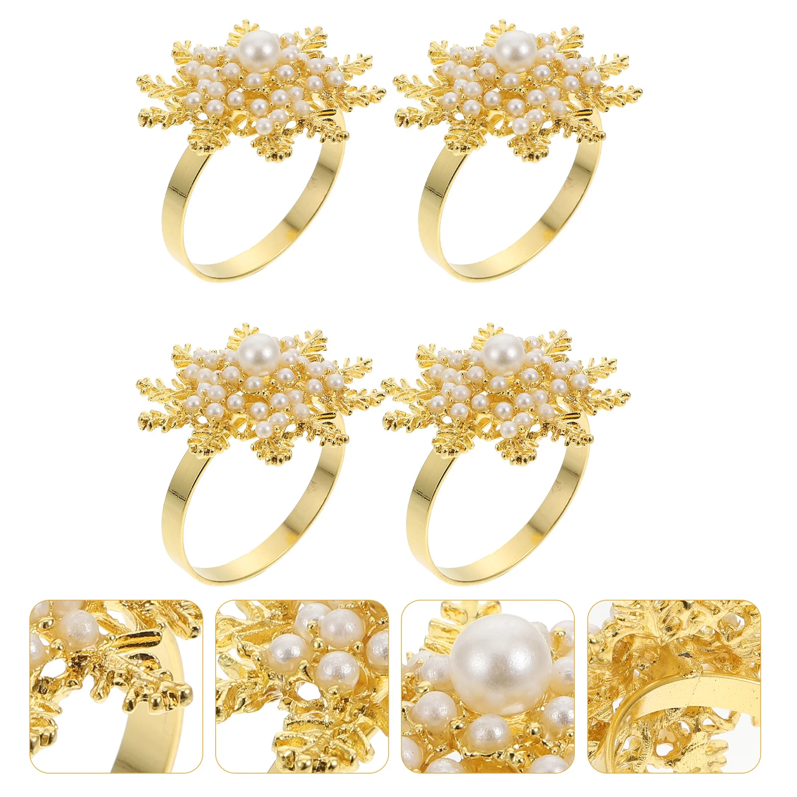 

4 шт. пряжки для салфеток, элегантные золотые декоративные кольца для салфеток для праздничного ужина, вечеринки, сервировки стола, рождественские украшения