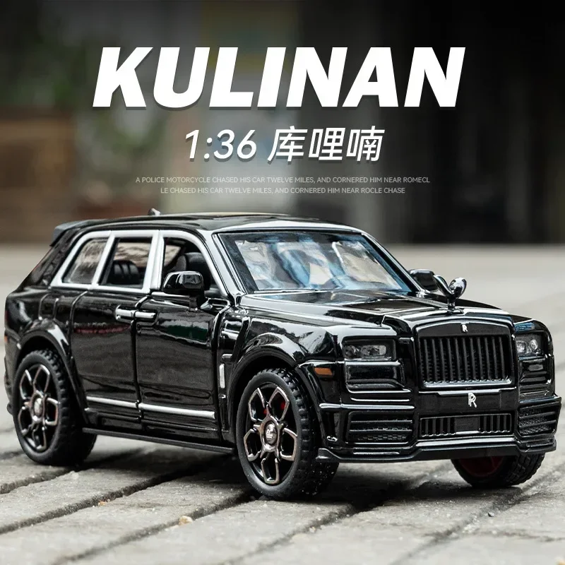 1:36 Rolls-Royce Cullinan Alloy Car Model Simulation Diecast Toys Metal Vehicles With Sound And Light Pull Back Collection Gifts