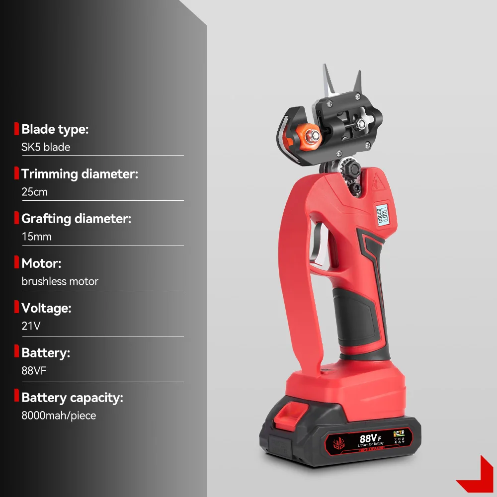 ONEVAN 2in1 Brushless Grafting เครื่อง Pruner เฉือน Graft สาขาที่มีประสิทธิภาพไฟฟ้าสาขาต้นไม้เครื่องตัดสําหรับแบตเตอรี่ Makita Pin