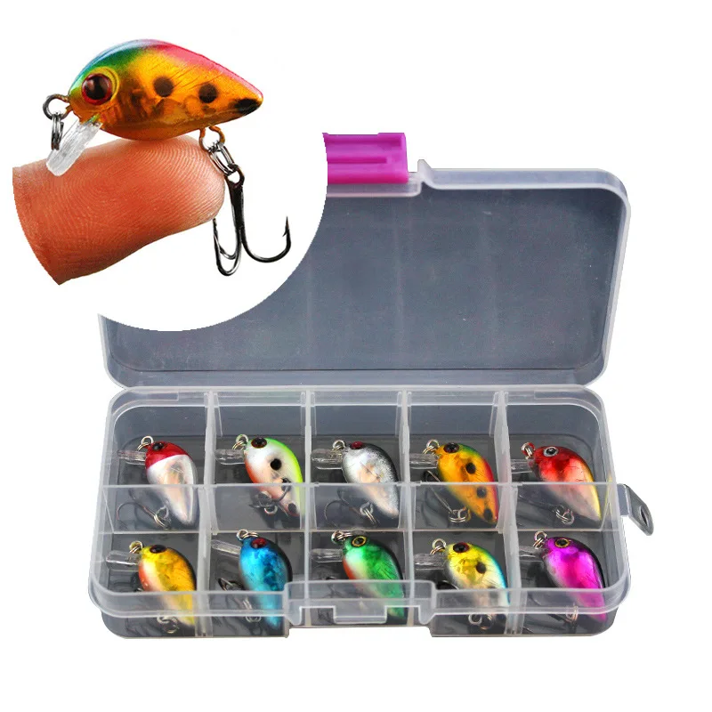 WEIHE10 teile/los Mini Crankbait Angeln Lockt 3 cm 1,5g Sinking Künstliche Harten Köder Minnow Swimbait Wobbler Karpfen Angeln Locken set – Detail 2