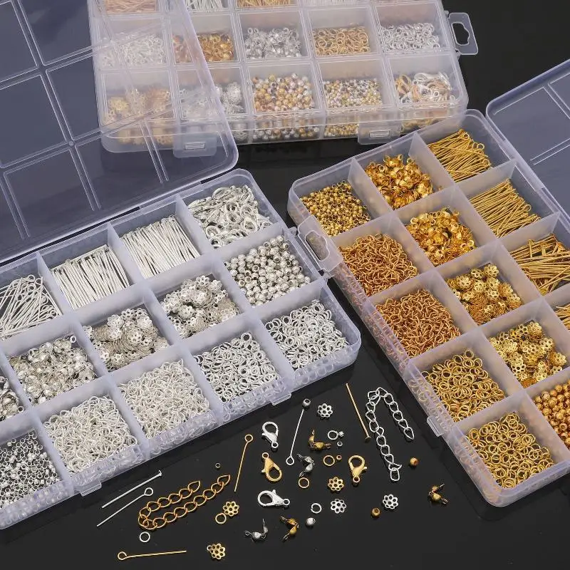 1260-teiliges Set für die Schmuckherstellung, Starter-Kit für Ohrringe, Halsketten, Bastelmaterial, DIY-Perlen, Schmuckzubehör, geeignet für Erwachsene und Anfänger. – Detail 7