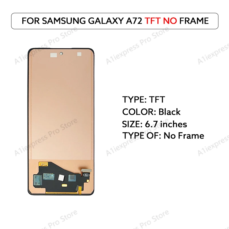 Voor Samsung Galaxy A72 4G TFT LCD Display Touch Screen Digitizer Vergadering A725F A725M 6.7 "Lcd-scherm vervanging Reparatie Onderdelen