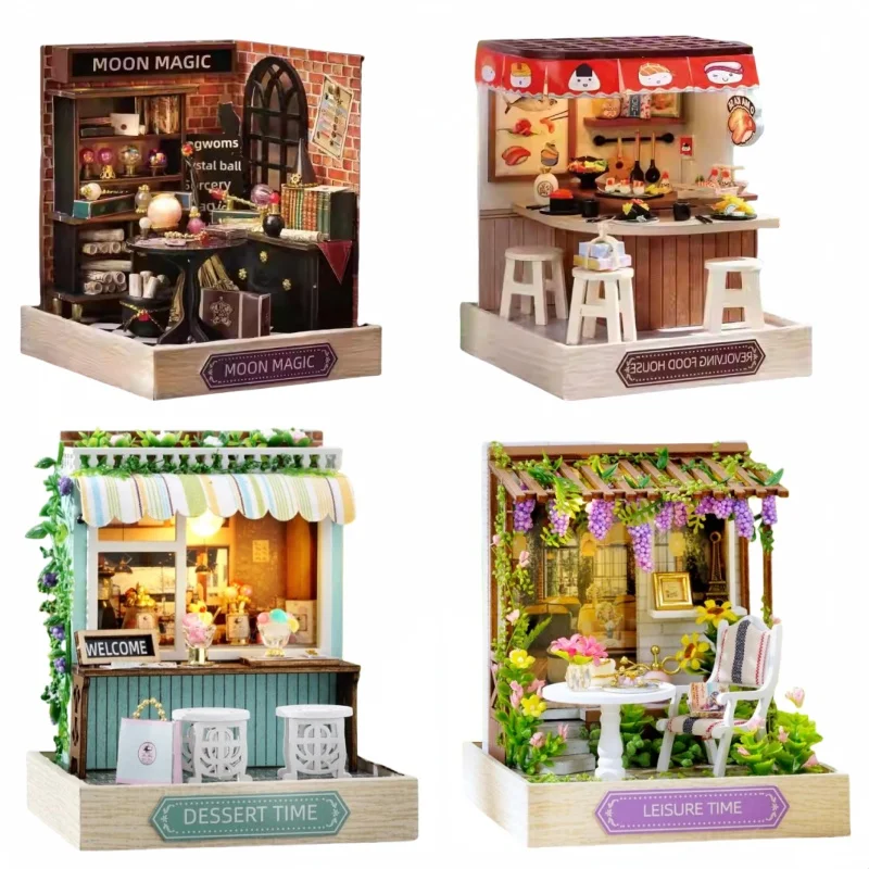 

Волшебный деревянный кукольный домик, мини-набор инструментов, модели ручной сборки, украшение для спальни, 3D пазлы, игрушки для девочек, подарки на день рождения, по периметру