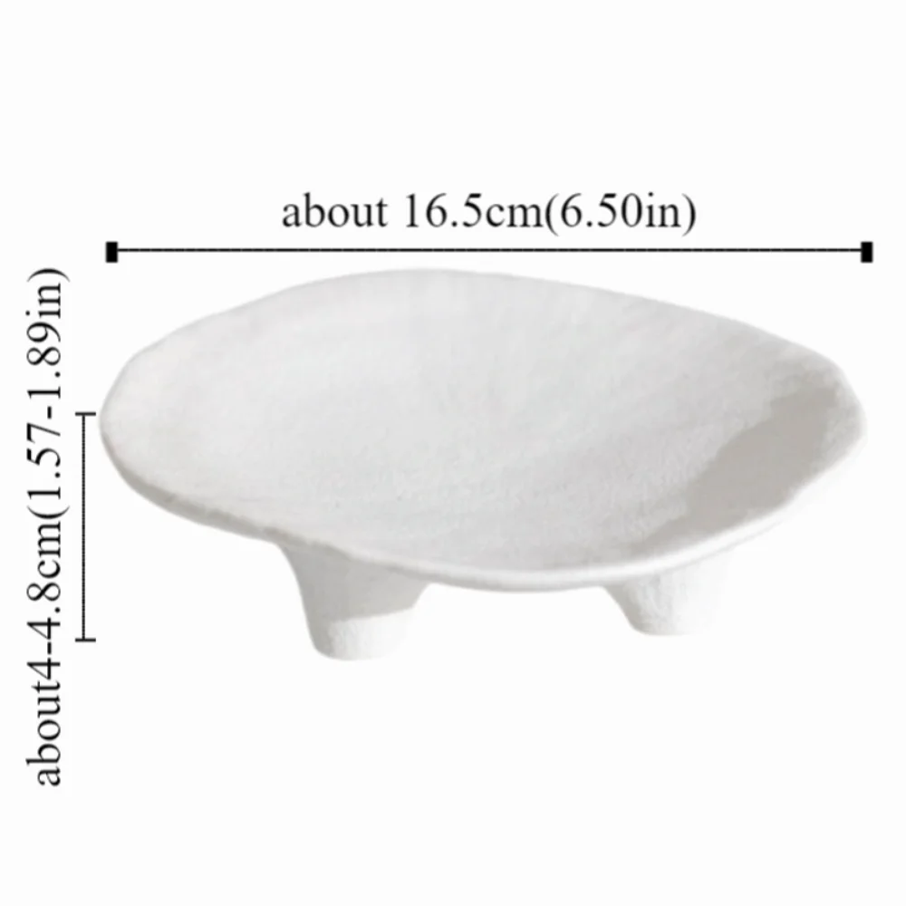 Ceramic Jewelry Storage Tray Creative Irregular Jewelry Display Rack Portable Simple Three Legged Tray Entrance