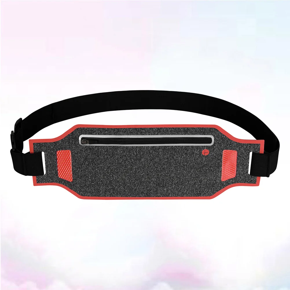 

Running Waist Bag Sports Ultra-Thin Lightweight Adjustable Belt Pack Outdoor Fitness Pouch for Men Women Red Black