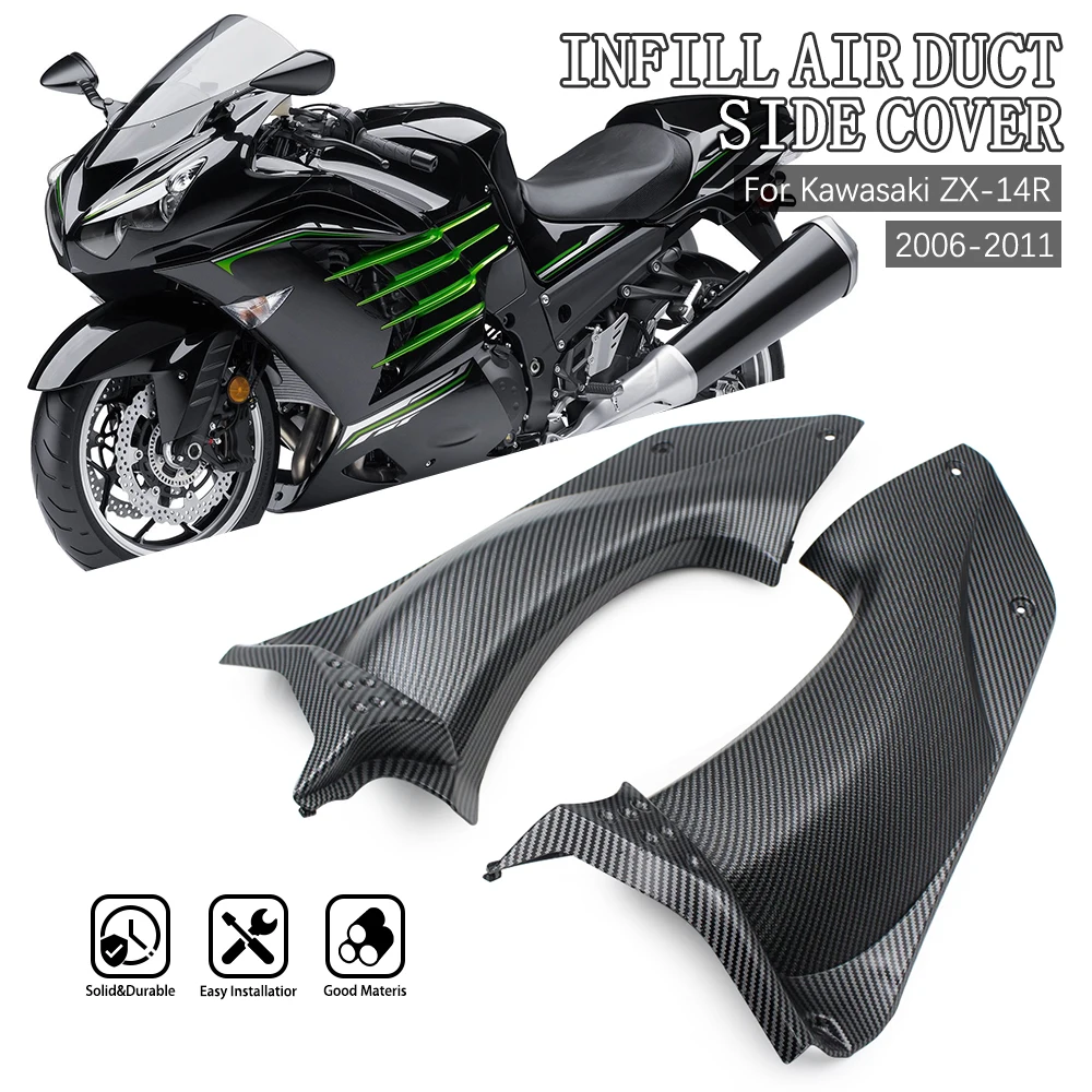 ZX14R Dash Cover Fairing Upper Front Nose Cowl For Kawasaki ZX-14R 2006-20 Air Intake Duct Side Cover Panel Carbon Fiber