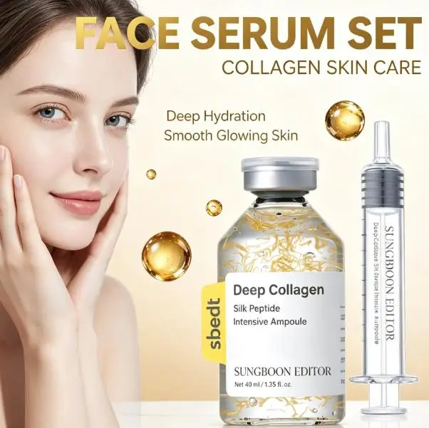 40ml Deep Collagen Silk Peptide Intensive Ampoule Serum Essence Liquid Anti-Aging Lifting Firming Hydrating Repair Skin Care