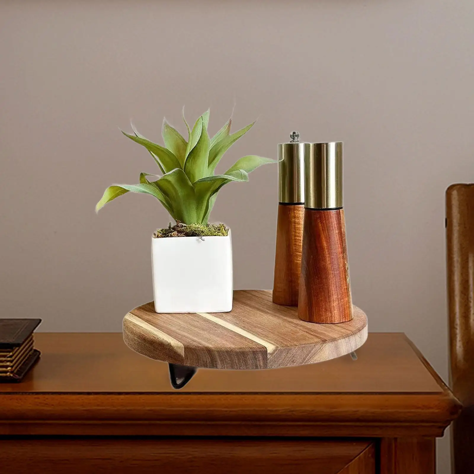 Wood Pedestal Stand Display Stand Soap Dish Holder Wood Tray Wooden Riser Round Pedestal Riser for Farmhouse Bathroom Decor