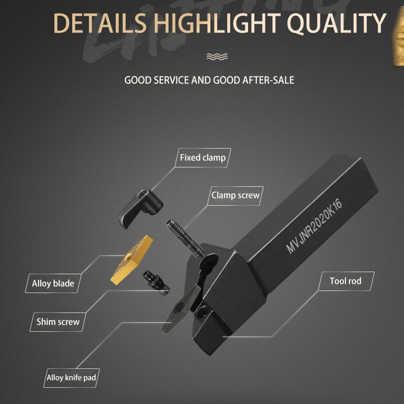 KaKarot External Turning Tool Holder MVJNR2020K16 MVJNR1616K16 MVJNR2525M16 VNMG160408 Carbide Inserts MVJNR Lathe Cutting Tools